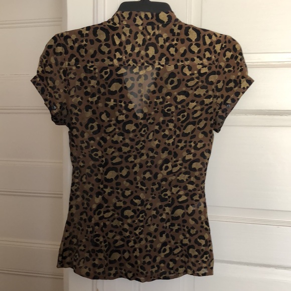 Express Design Studio Silk semi sheer leopard print top - Picture 4 of 4